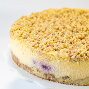 Cheesecake streusel de frambuesa